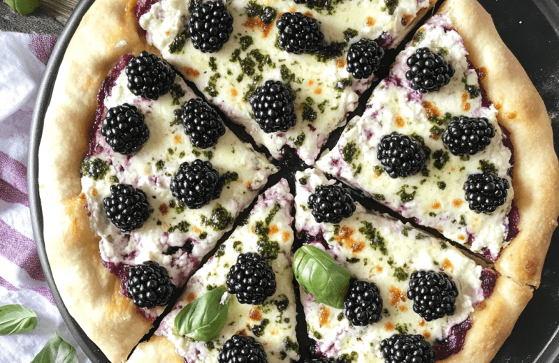 Blackberry Basil Ricotta Pizza