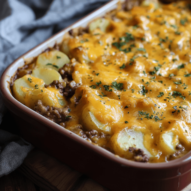 Hobo Casserole with Ground Beef & Potatoes