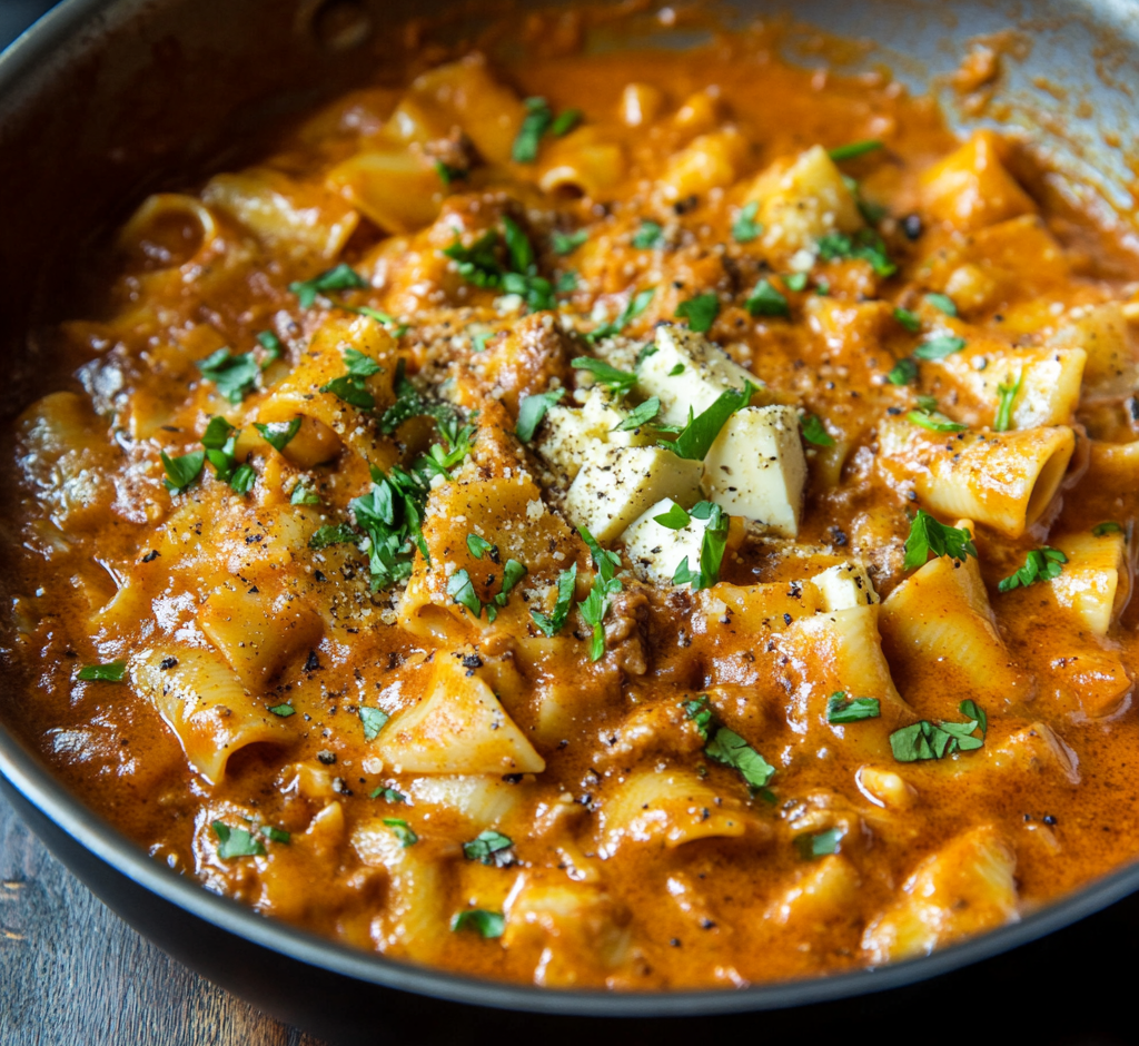 Beef Enchilada Pasta One-Pan Meal