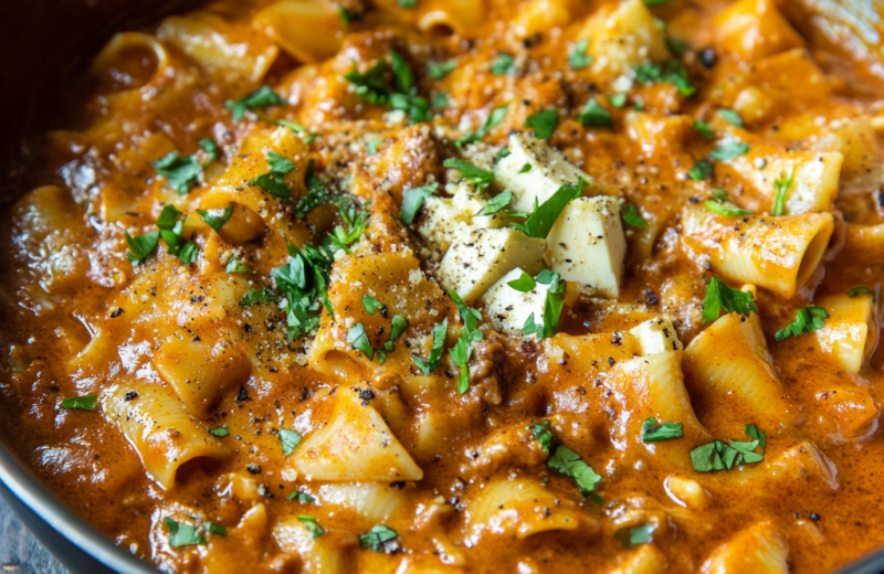 Beef Enchilada Pasta One-Pan Meal