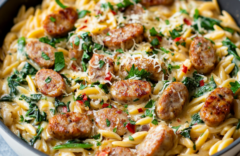 Creamy Chicken Sausage Orzo