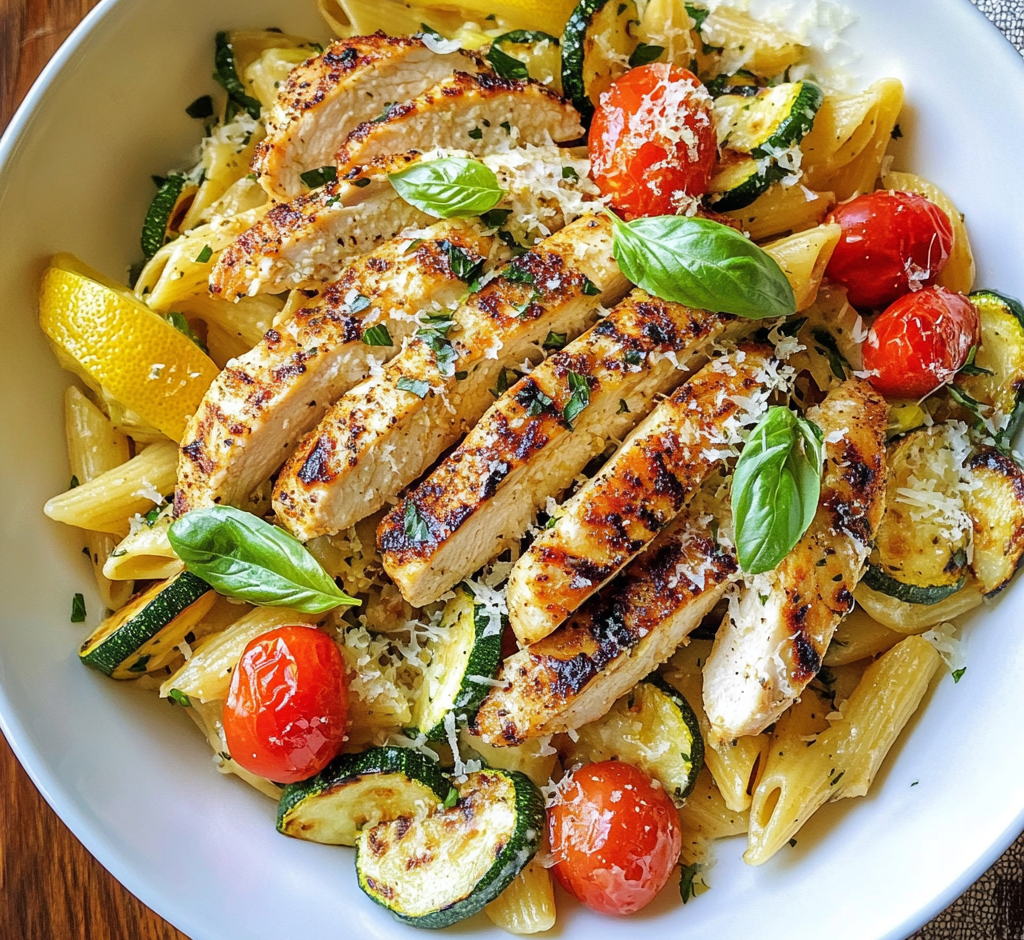 Lemon Chicken Pasta with Summer Veggies