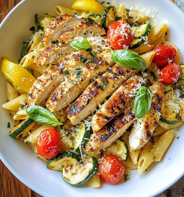 Lemon Chicken Pasta with Summer Veggies