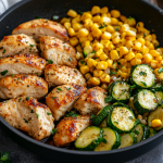 Garlic Butter Chicken with Zucchini & Corn