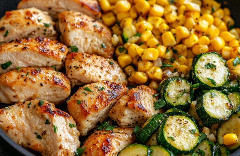 Garlic Butter Chicken with Zucchini & Corn