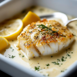 Baked Cod in Coconut Lemon Cream Sauce