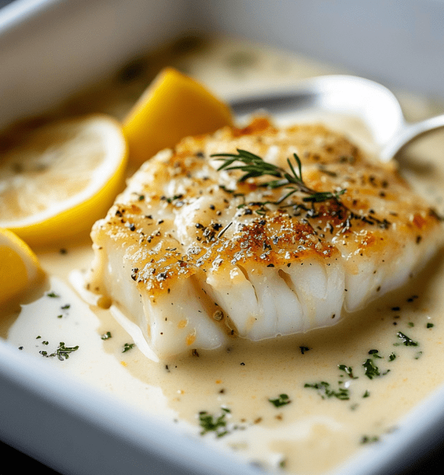 Baked Cod in Coconut Lemon Cream Sauce