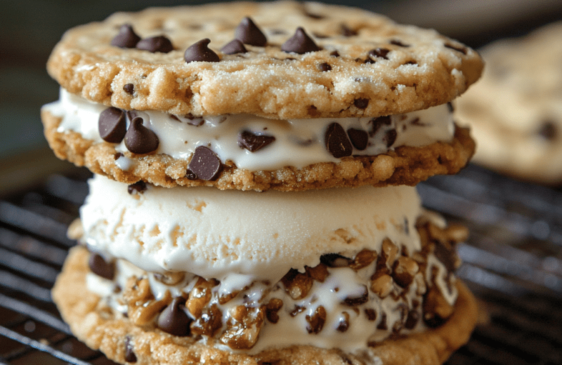 Griddled Cookie Ice Cream Sandwiches