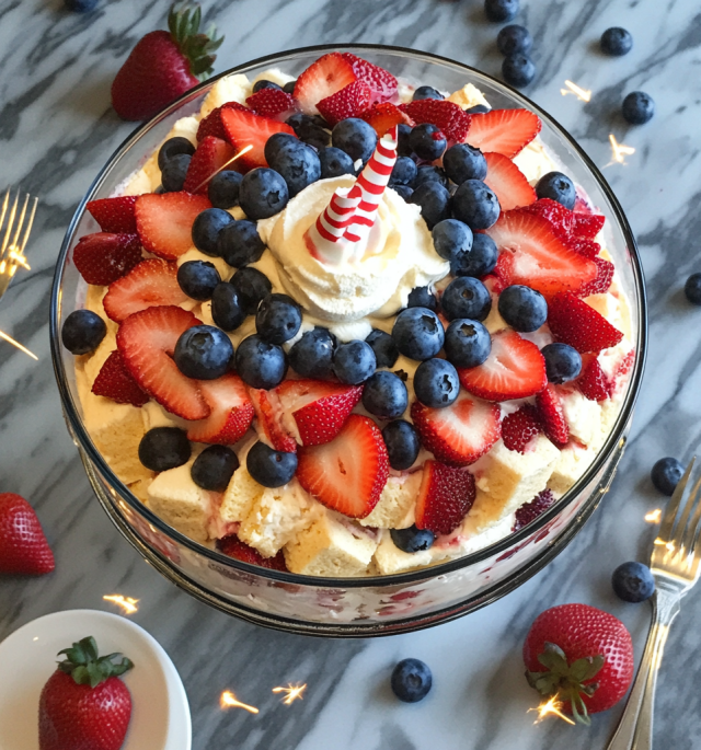 Red, White & Blue 4th of July Trifle