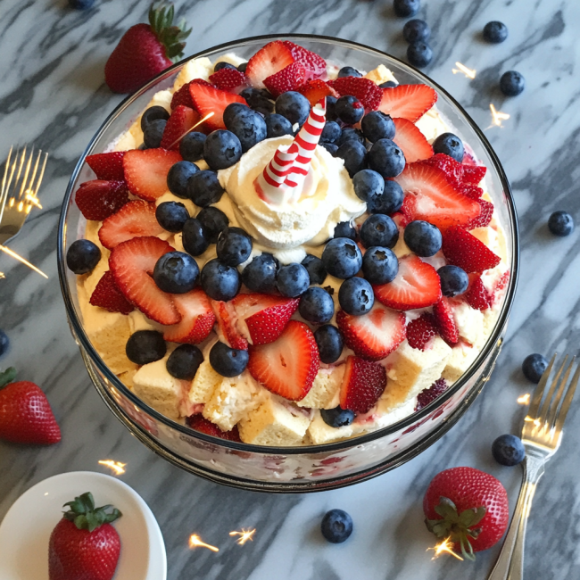 Red, White & Blue 4th of July Trifle