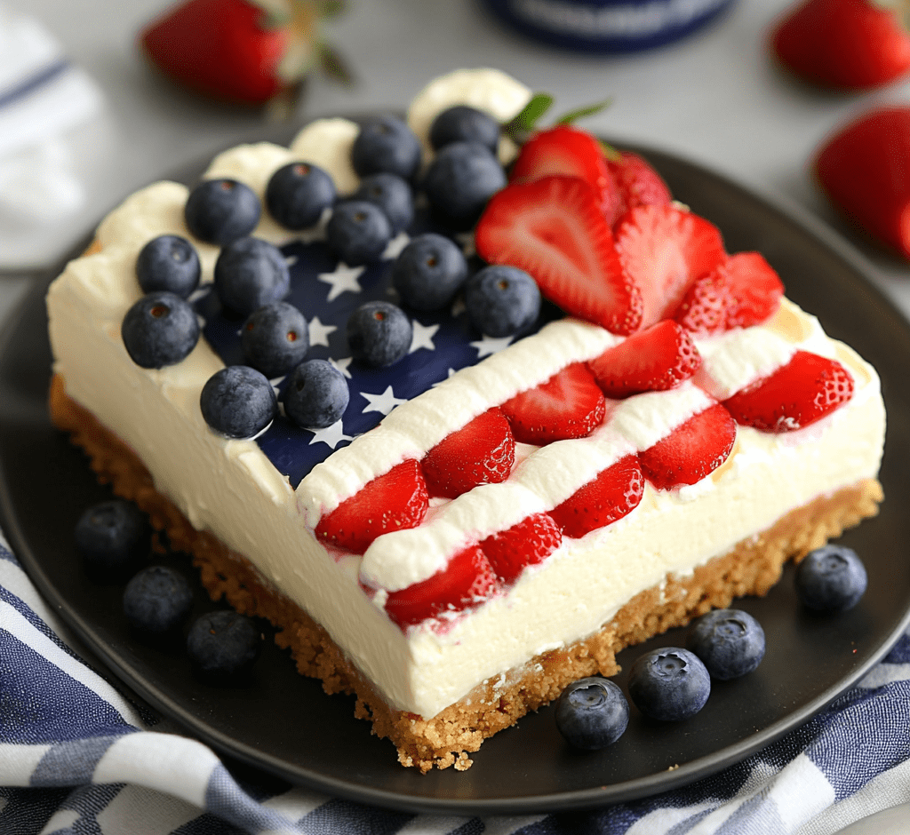 No-Bake American Flag Cheesecake