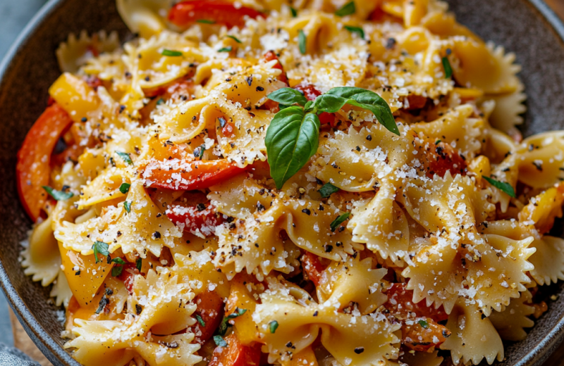 Garlic & Roasted Bell Pepper Farfalle