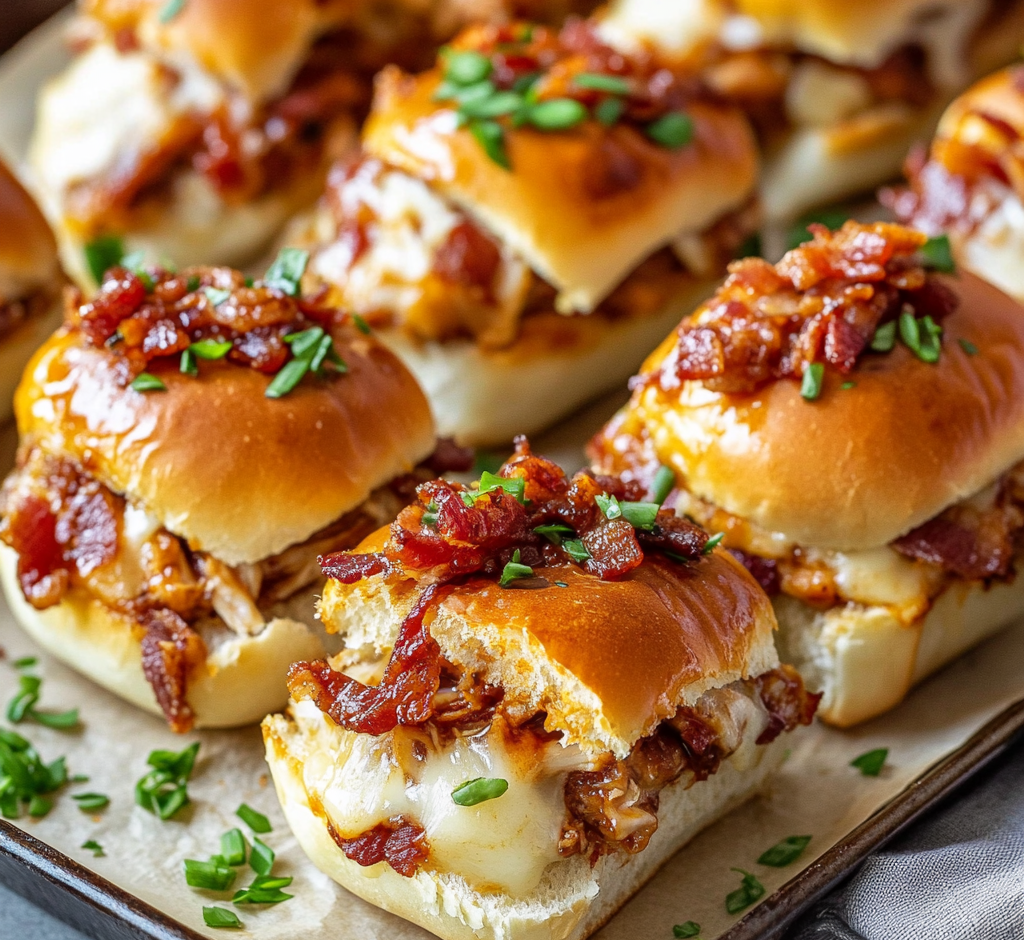 Bacon Ranch BBQ Chicken Sliders