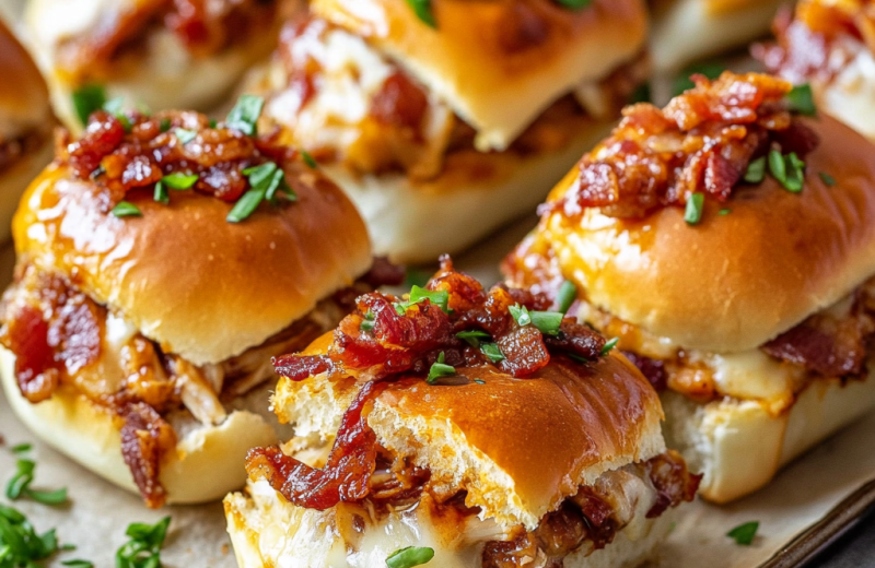 Bacon Ranch BBQ Chicken Sliders