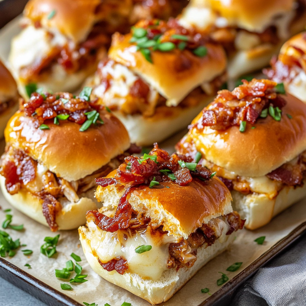 Bacon Ranch BBQ Chicken Sliders