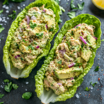 Eggless Avocado Tuna Salad in Lettuce Wraps