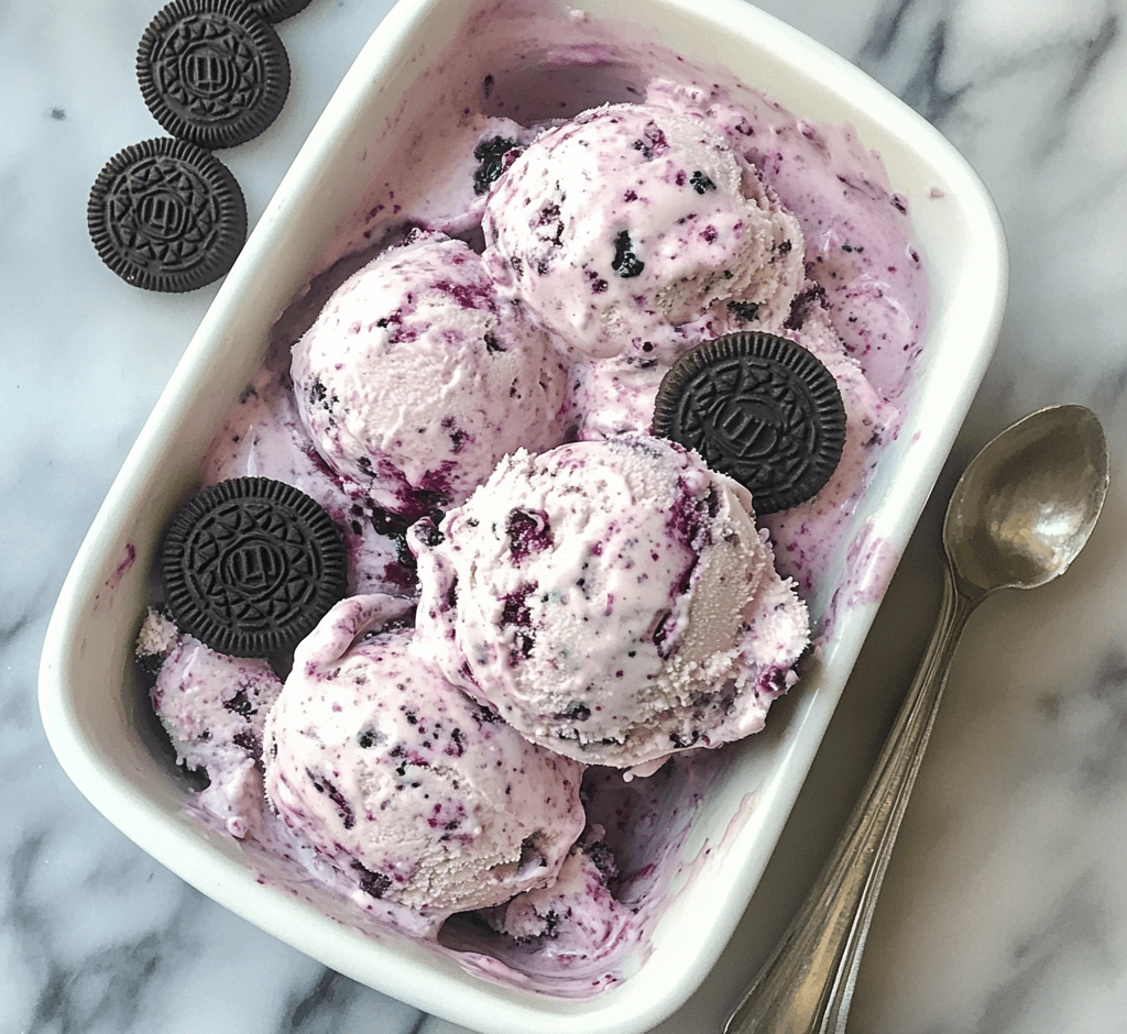 Black Raspberry Oreo Ice Cream