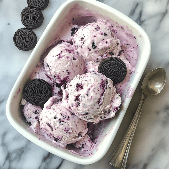Black Raspberry Oreo Ice Cream