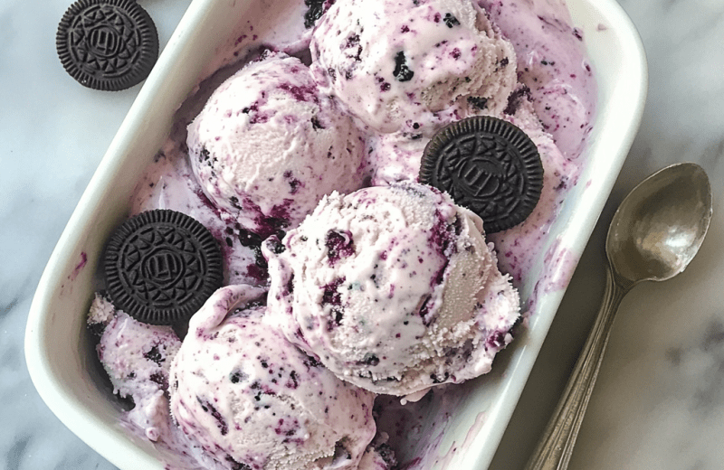 Black Raspberry Oreo Ice Cream
