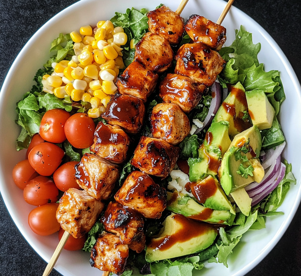 BBQ Chicken Skewer Salad