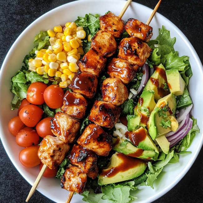 BBQ Chicken Skewer Salad