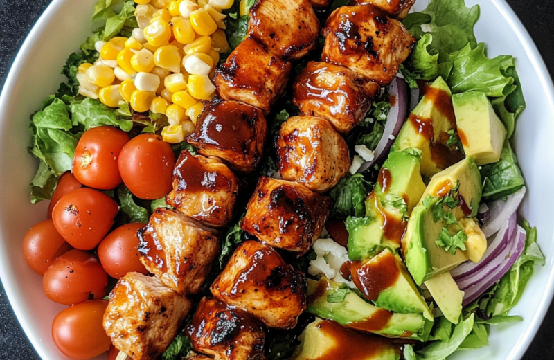 BBQ Chicken Skewer Salad