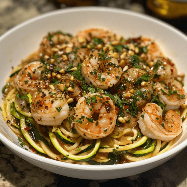 Zucchini Noodle Shrimp Scampi