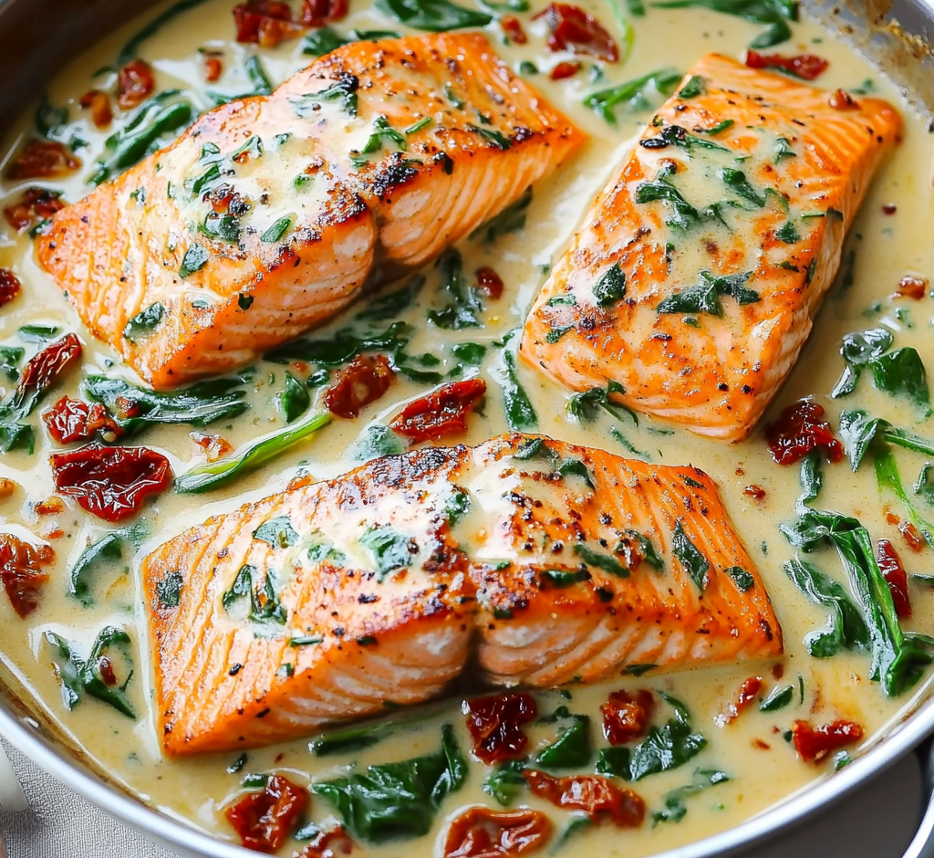 Creamy Garlic Butter Tuscan Salmon