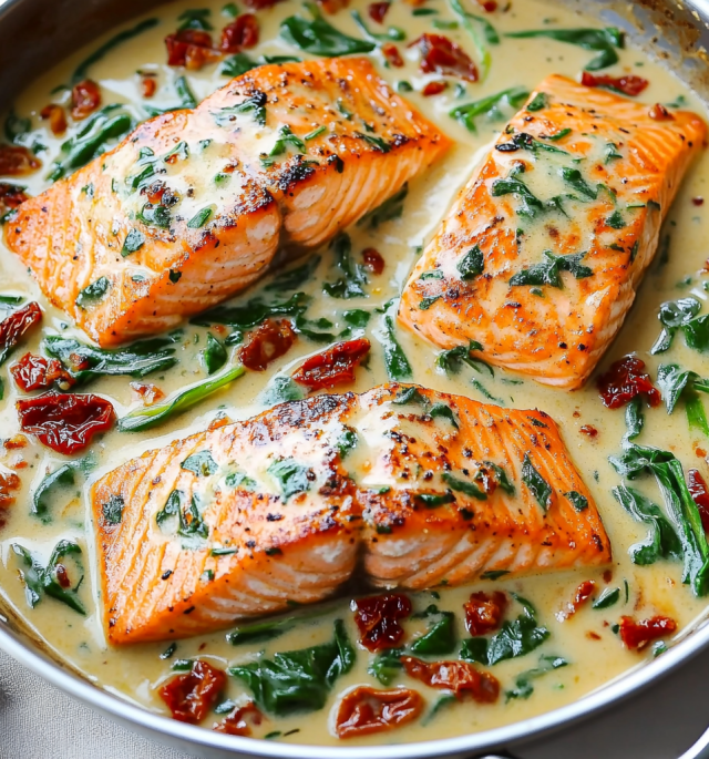 Creamy Garlic Butter Tuscan Salmon