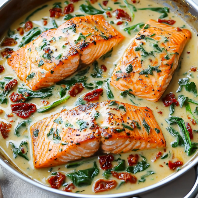 Creamy Garlic Butter Tuscan Salmon