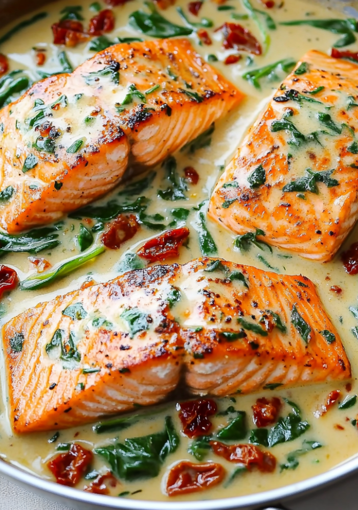 Creamy Garlic Butter Tuscan Salmon
