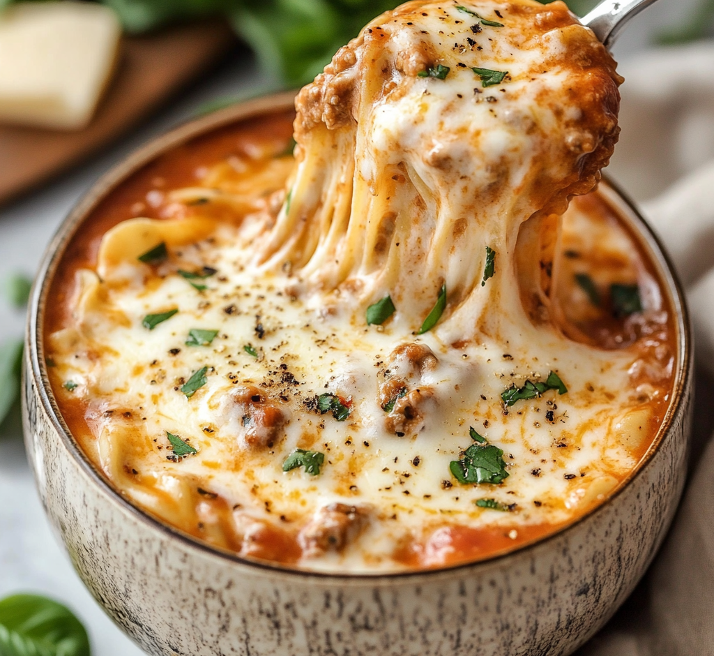 The BEST Lasagna Soup
