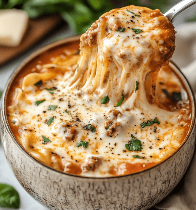 The BEST Lasagna Soup