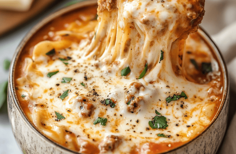 The BEST Lasagna Soup