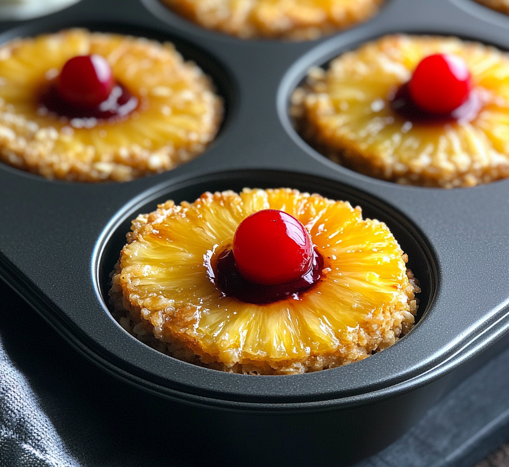 Pineapple Upside-Down Oatmeal Cakes