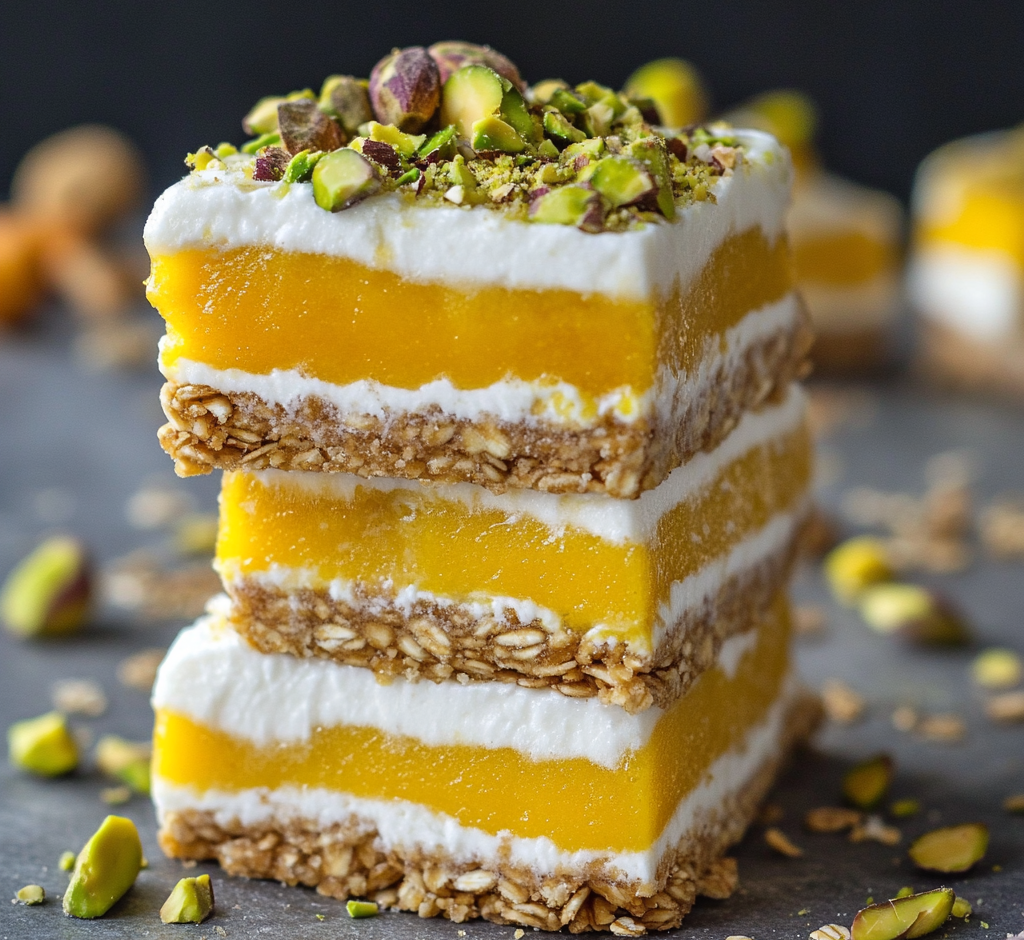 Frozen Mango Lassi Parfait Bars