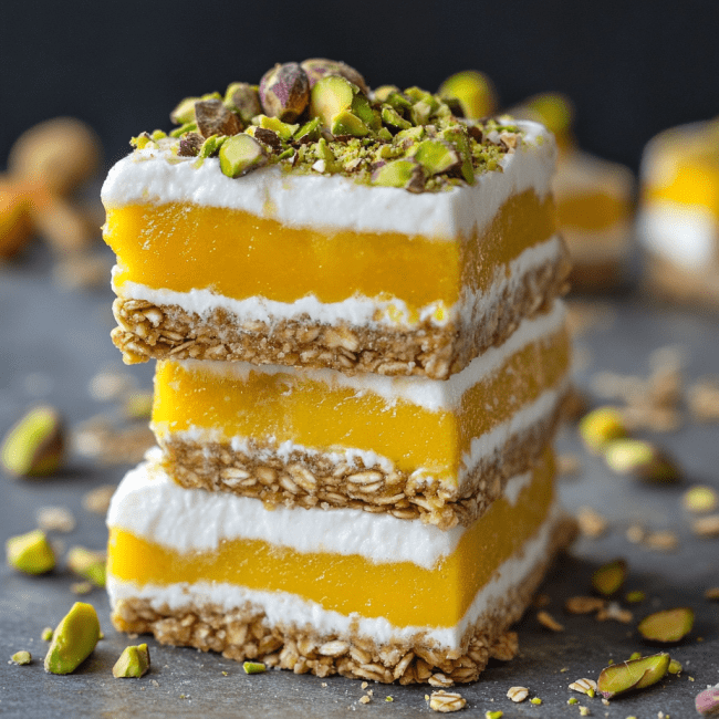 Frozen Mango Lassi Parfait Bars