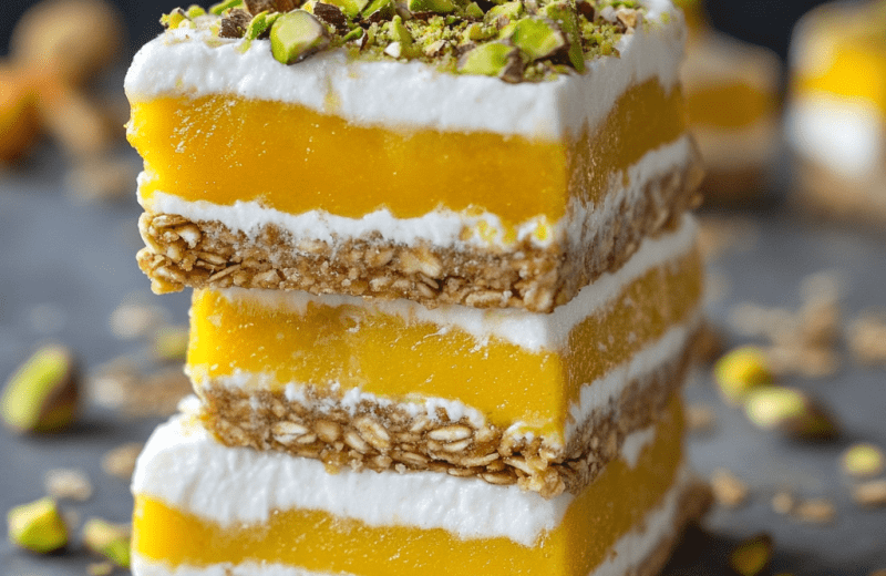 Frozen Mango Lassi Parfait Bars