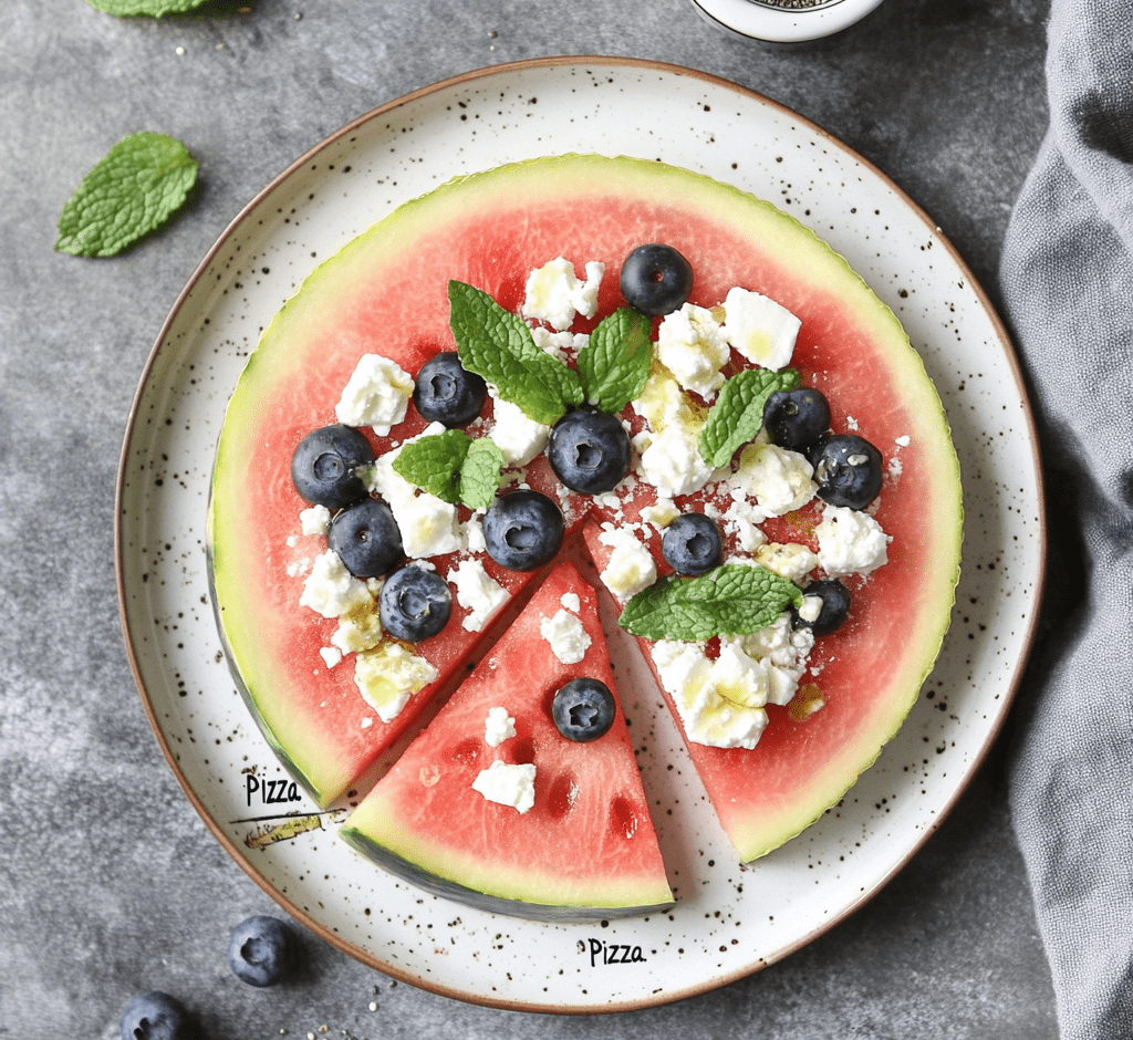 Watermelon Feta Breakfast “Pizza”