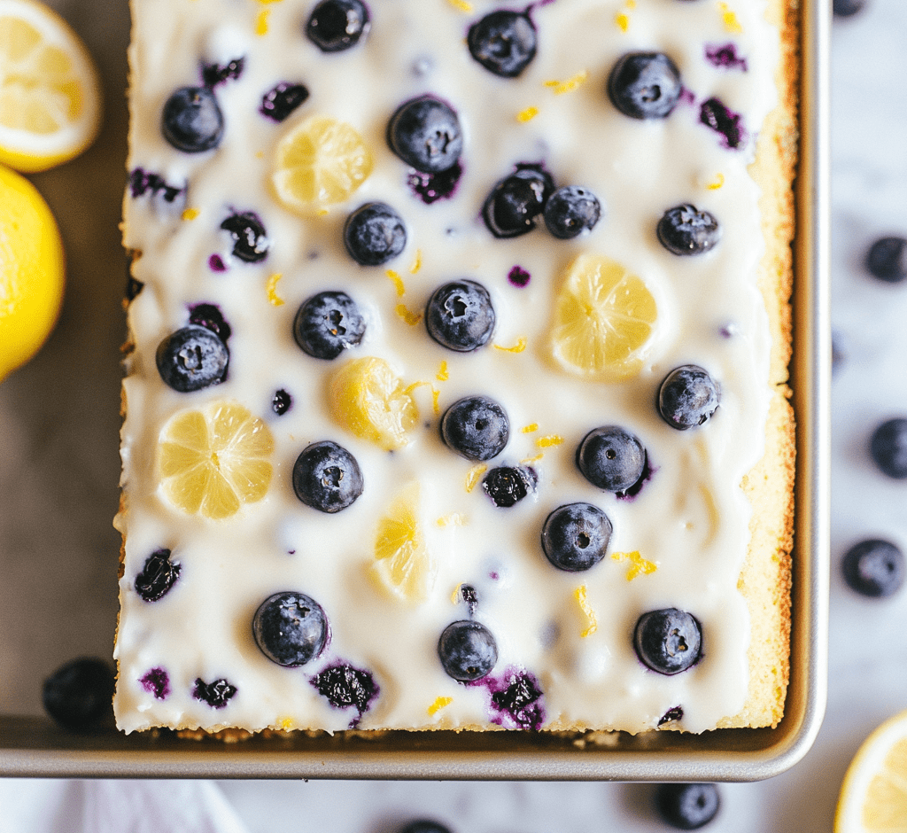 Lemon Blueberry Sheet Cake