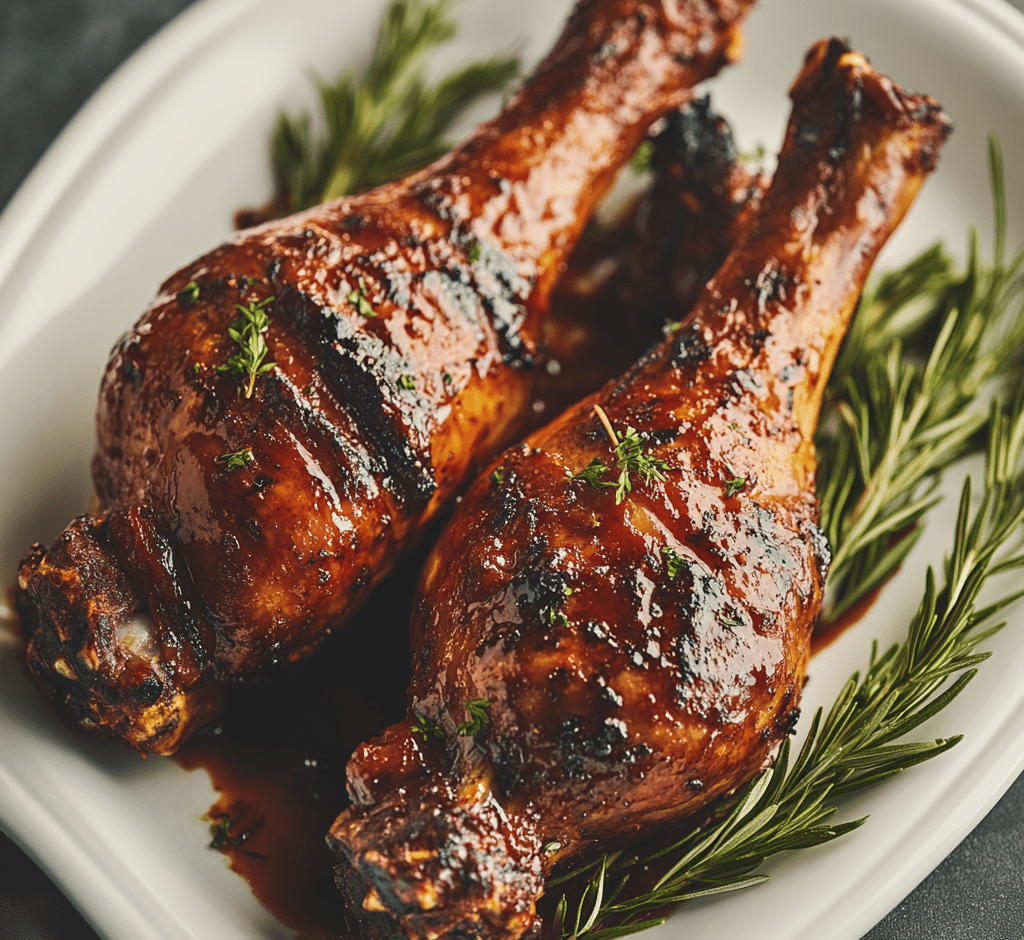 Grilled BBQ Turkey Legs