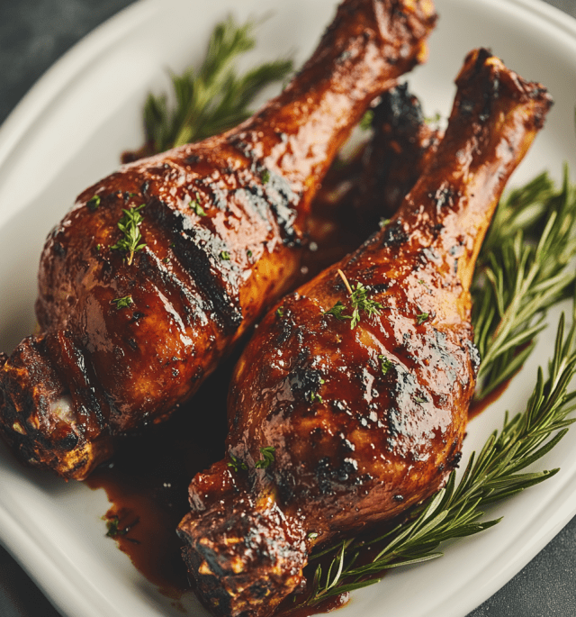 Grilled BBQ Turkey Legs