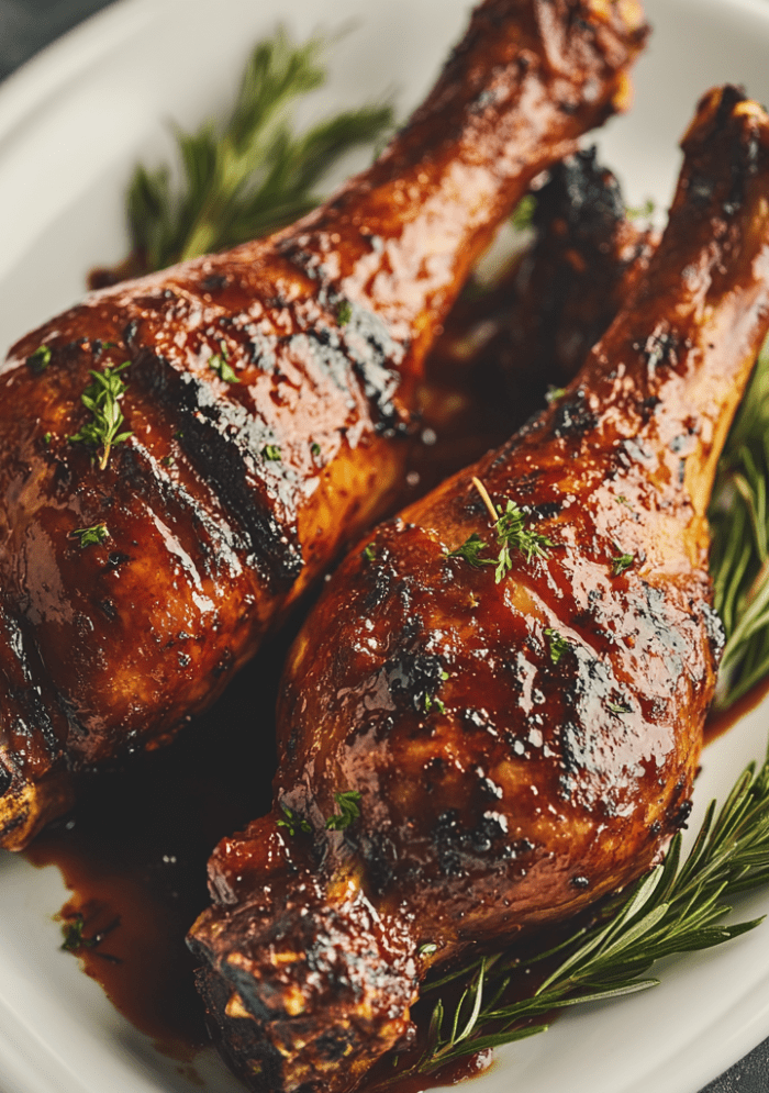 Grilled BBQ Turkey Legs