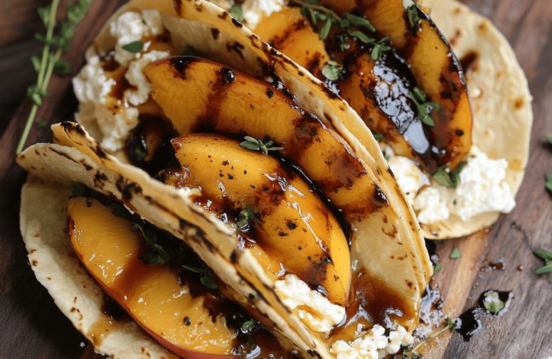 Savory Peach & Ricotta Breakfast Tacos