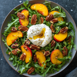 Peach Burrata Arugula Salad