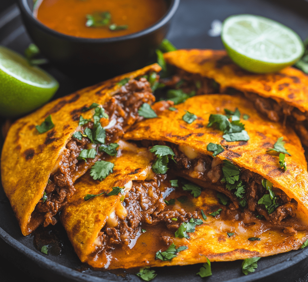 Cheesy Birria Quesadilla Tacos