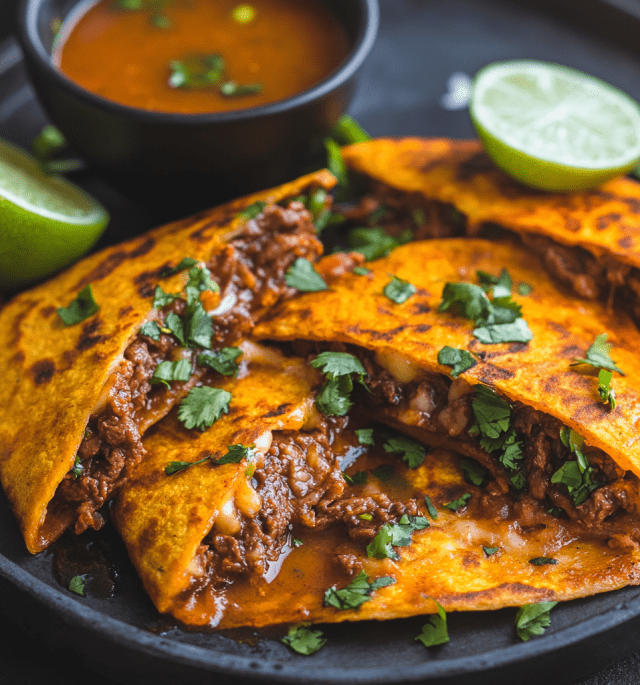 Cheesy Birria Quesadilla Tacos