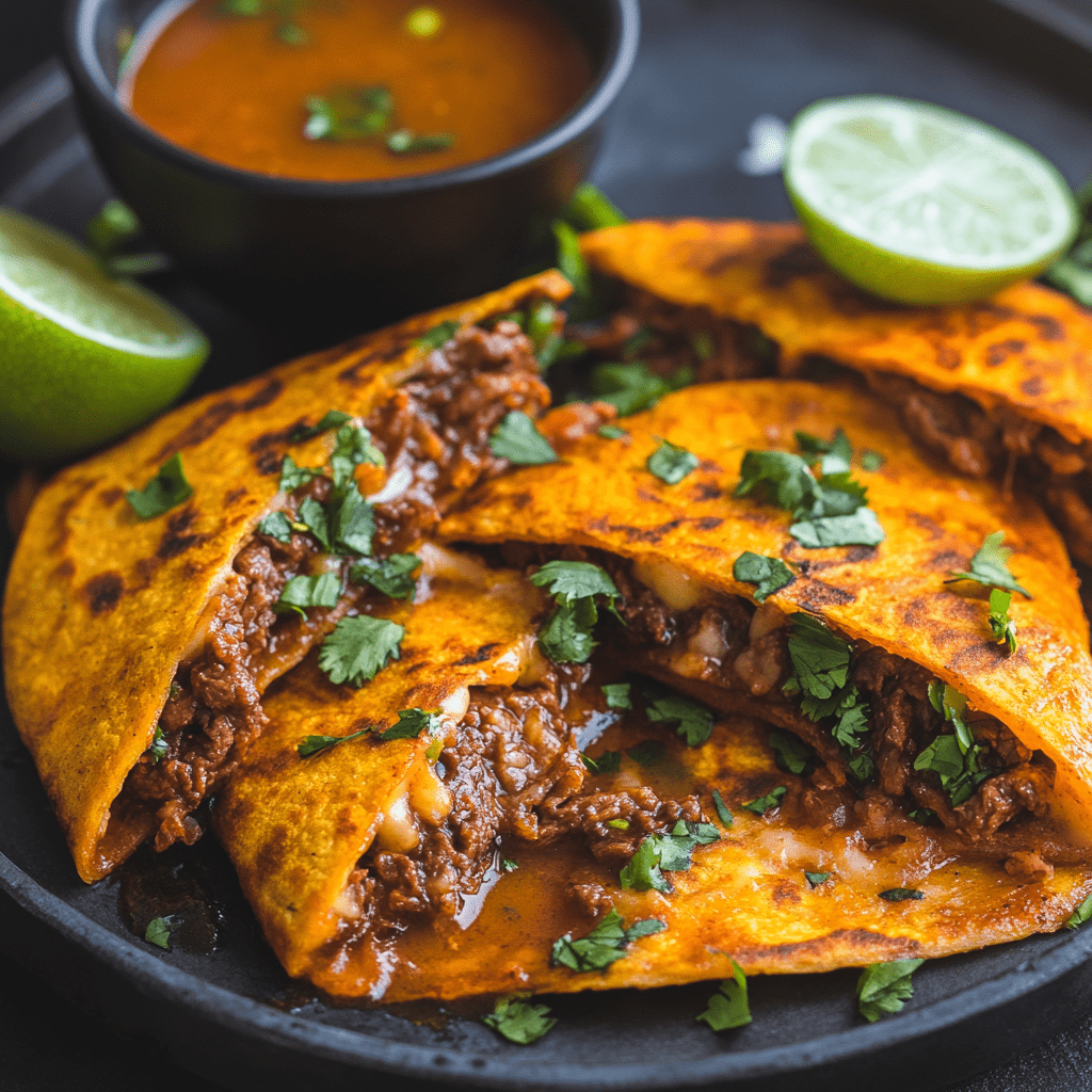 Cheesy Birria Quesadilla Tacos