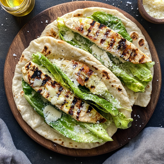 Griddle Caesar Salad Flatbreads