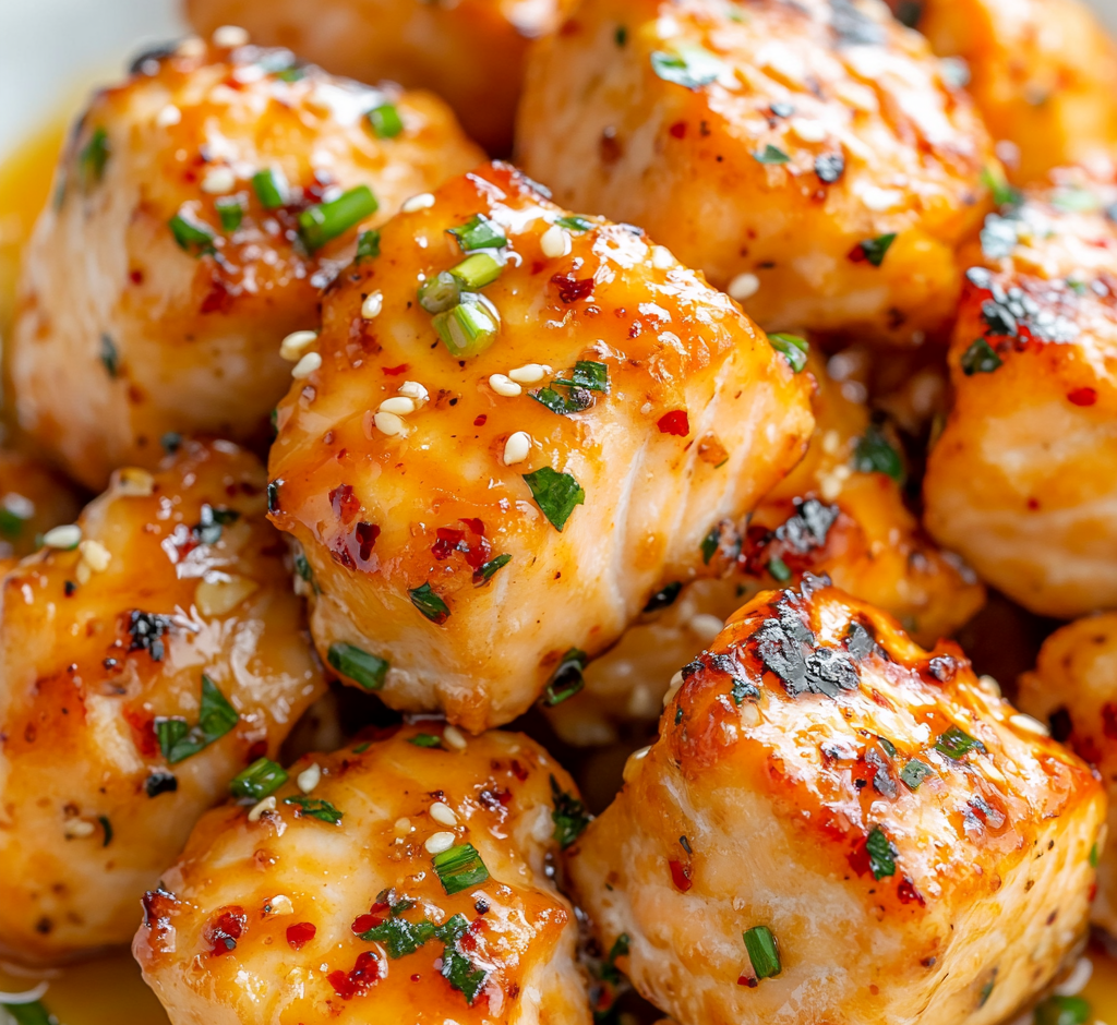 Crispy Honey Garlic Salmon Bites